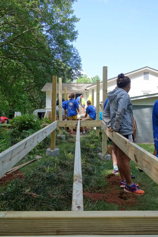 Handicap ramp at the start of the day