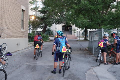 Rob and Lauren with their bikes. 