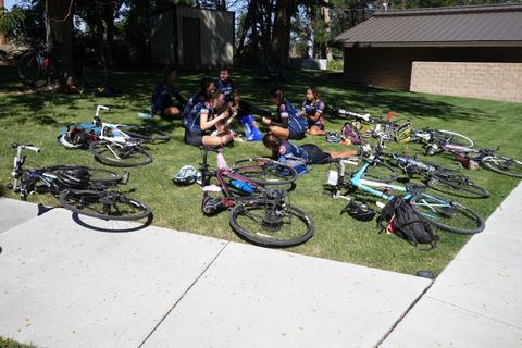 Eating lunch at a rest stop