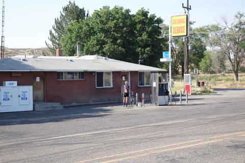 A small gas station in the middle of nowhere.