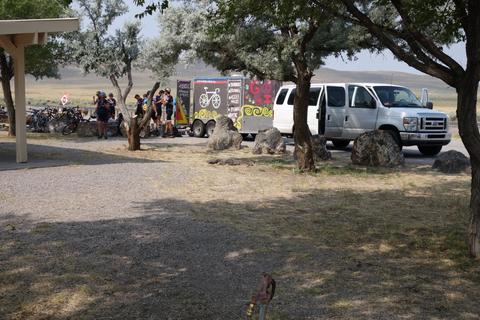 Lunch in the shade of a rest stop