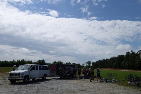 Stopped for lunch with the van