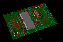 Older revision of PCB, 3D